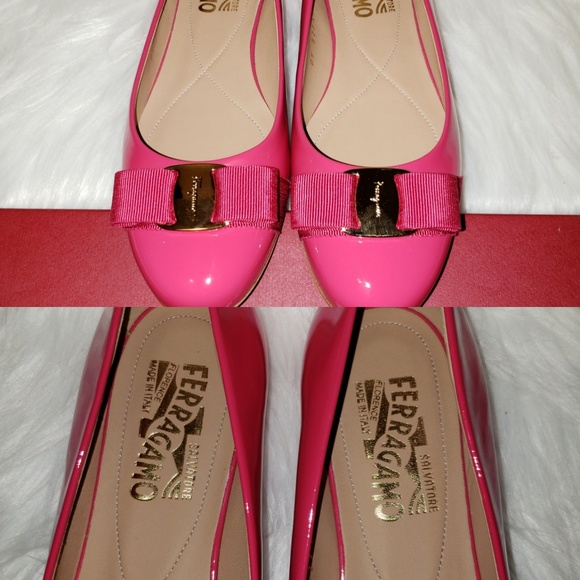 SALVATORE FERRAGAMO VARINA PATENT LEATHER FLATS - Picture 4 of 8